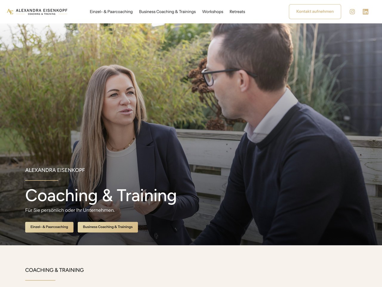 Coaching-Webseite von Alexandra Eisenkopf