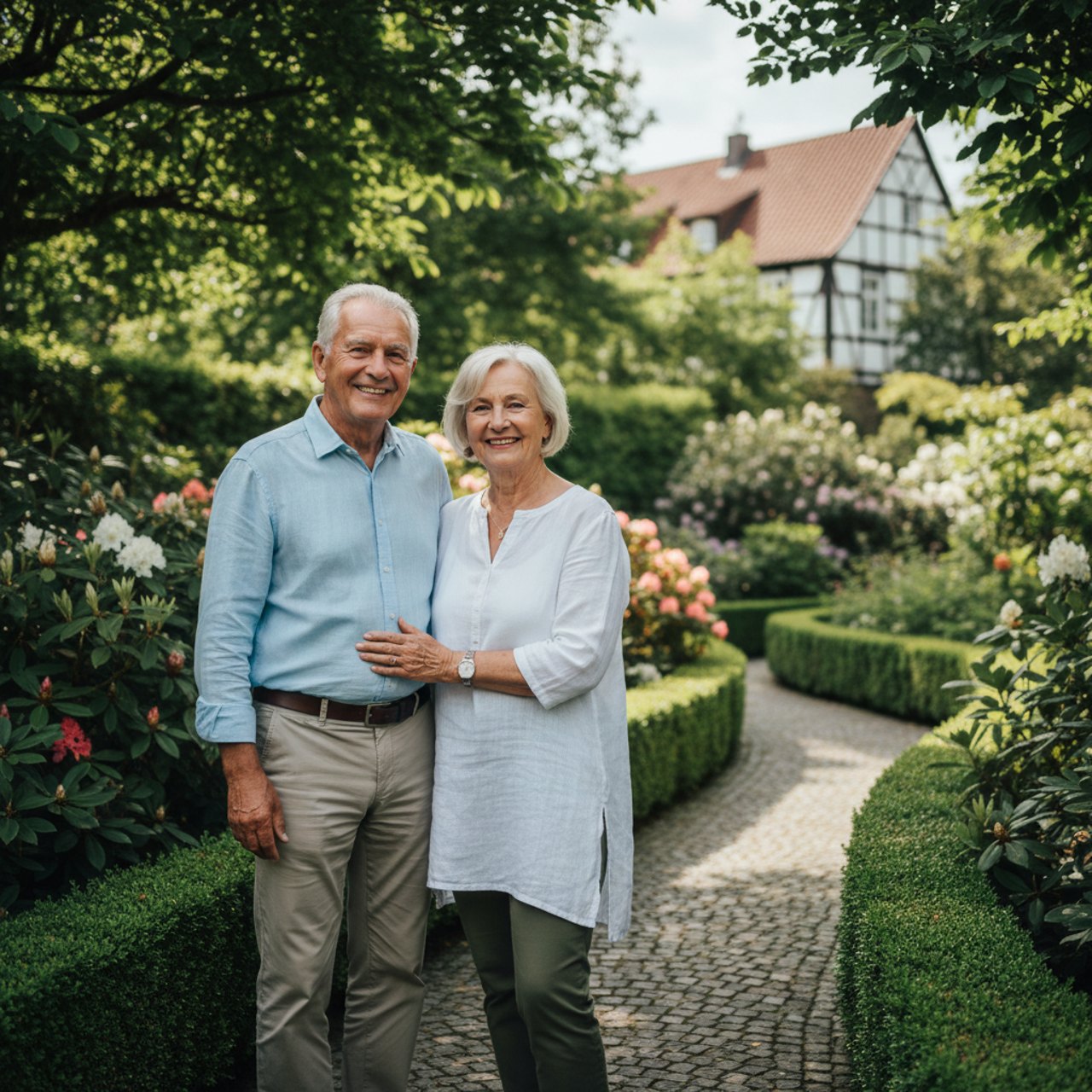 Ein gepflegter Garten im Alter