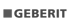 GEBERIT Logo in dunkelgrauer Schrift mit einem Quadrat als Teil des G.