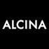 Weißes ALCINA-Logo auf schwarzem Hintergrund.