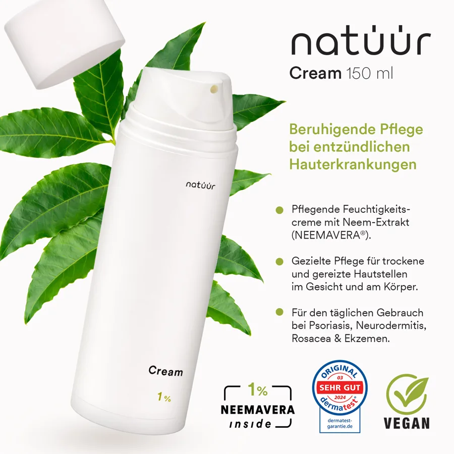 natüür Cream 150 ml – Amazon Listing Bild: Vorteile auf einen Blick