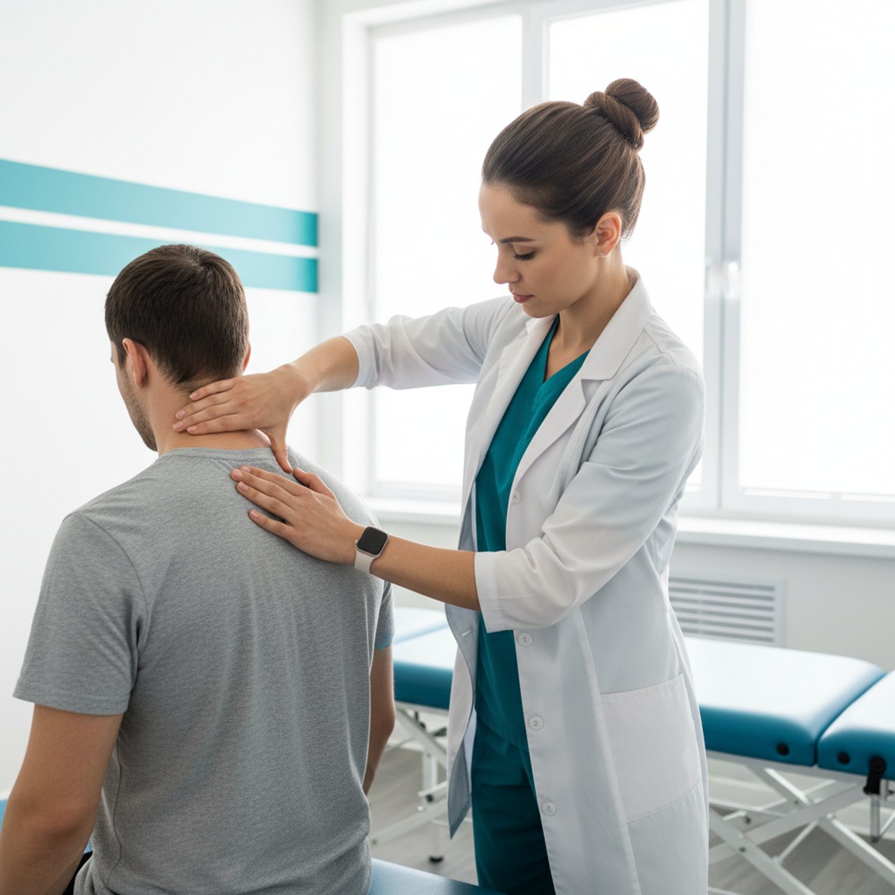 Chiropraktiker führt eine Justierung durch