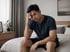 Man showing signs of low testosterone like fatigue and low mood