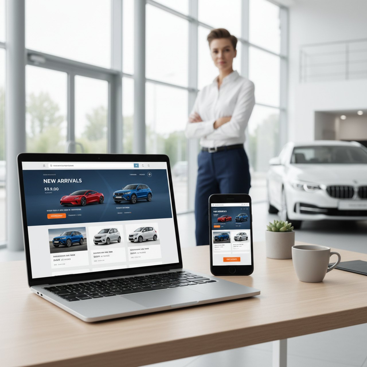 Eine Autohaus-Website, die verkauft und einkauft
