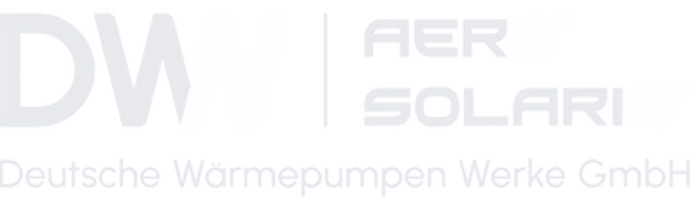 Dunkelgrünes Logo mit weißem Text: DWW Deutsche Wärmepumpen Werke GmbH | AERO² SOLARIS²