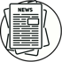 Zeitungsstapel mit dem Wort "NEWS" auf der obersten Seite. Dienstleistungsanbieter: wandelt Blogartikel und Podcastfolgen in Social-Media-Inhalte um; E-Mail-Marketing, Copywriting, Social-Media-Management & Ilka Fleckenstein von Fairgetextet