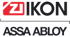 IKON und ASSA ABLOY Logos, getrennt durch eine Linie
