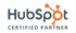 HubSpot Certified Partner Logo mit "HubSpot" in Dunkelgrau und Orange, darunter "CERTIFIED PARTNER".