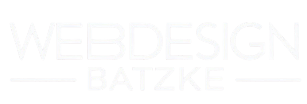 Webdesign Batzke Schriftzug in Weiß auf dunkelgrünem Hintergrund.