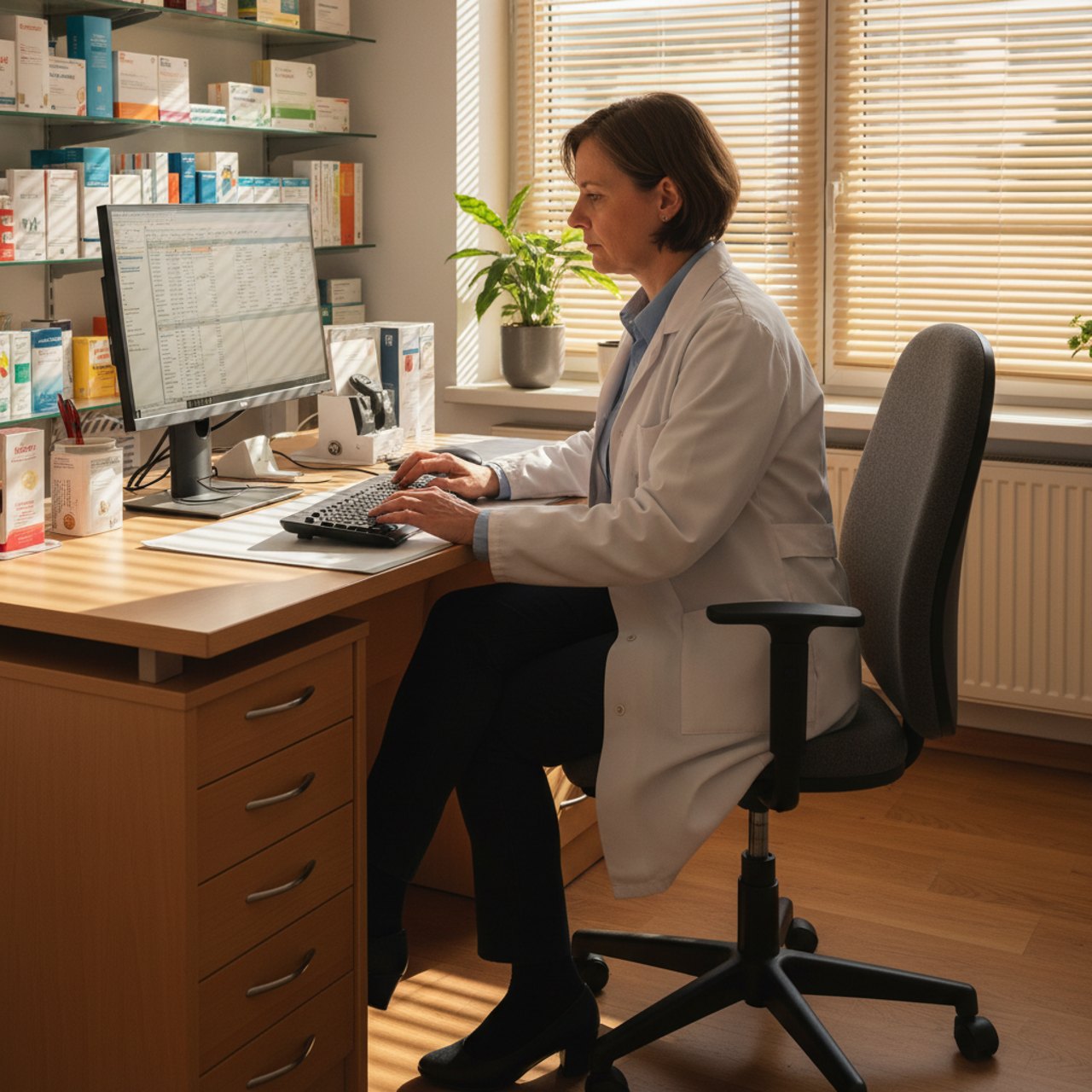 Apothekerin dokumentiert einen Vorgang