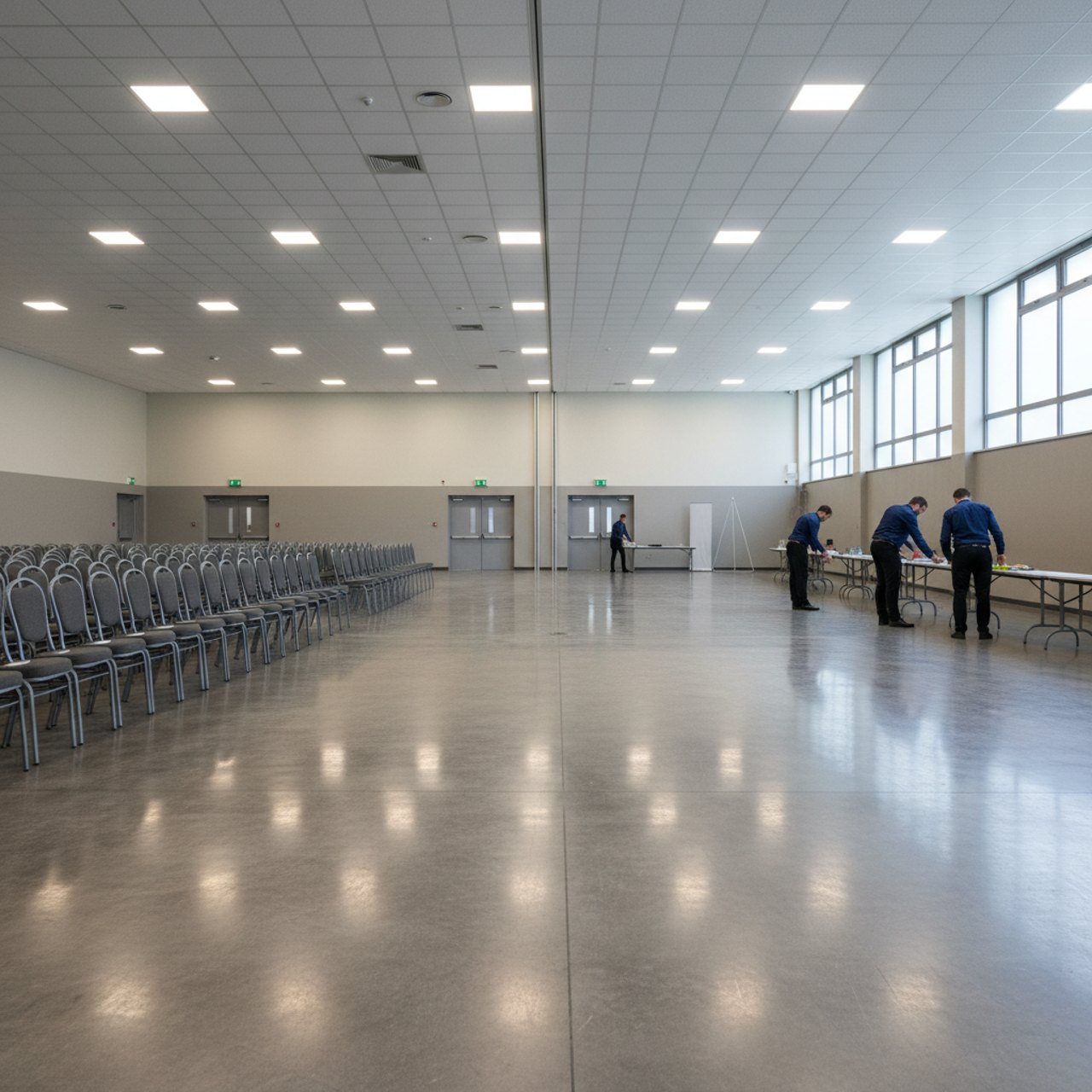 Halle nach der Reinigung