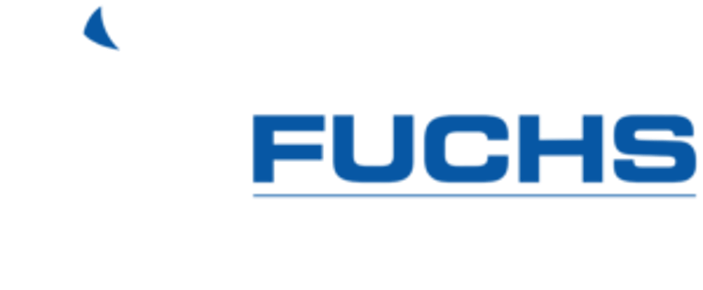 Logo: Weißer Fuchs mit blauem Ohr, daneben der blaue Schriftzug "FUCHS SACHVERSTÄNDIGE & PRÜFINGENIEURE".
