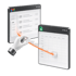Eine Hand überträgt Datenpakete von einer Gmail-Benutzeroberfläche in eine Google Sheets-Tabelle.