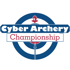 Logo für Cyber Archery Championship mit Zielscheibe und Pfeil.