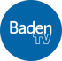 Blauer Kreis mit weißer Schrift "Baden TV".