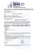 Sachkundebescheinigung der Sächsischen SHK Beratungs- und Vertriebsgesellschaft mbH mit Stempel und Unterschriften.