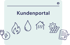 Kundenportal-Grafik: Stromstecker, Flamme, Wassertropfen, Haus mit Heizung, Solarpanel, Formular mit Stift.
