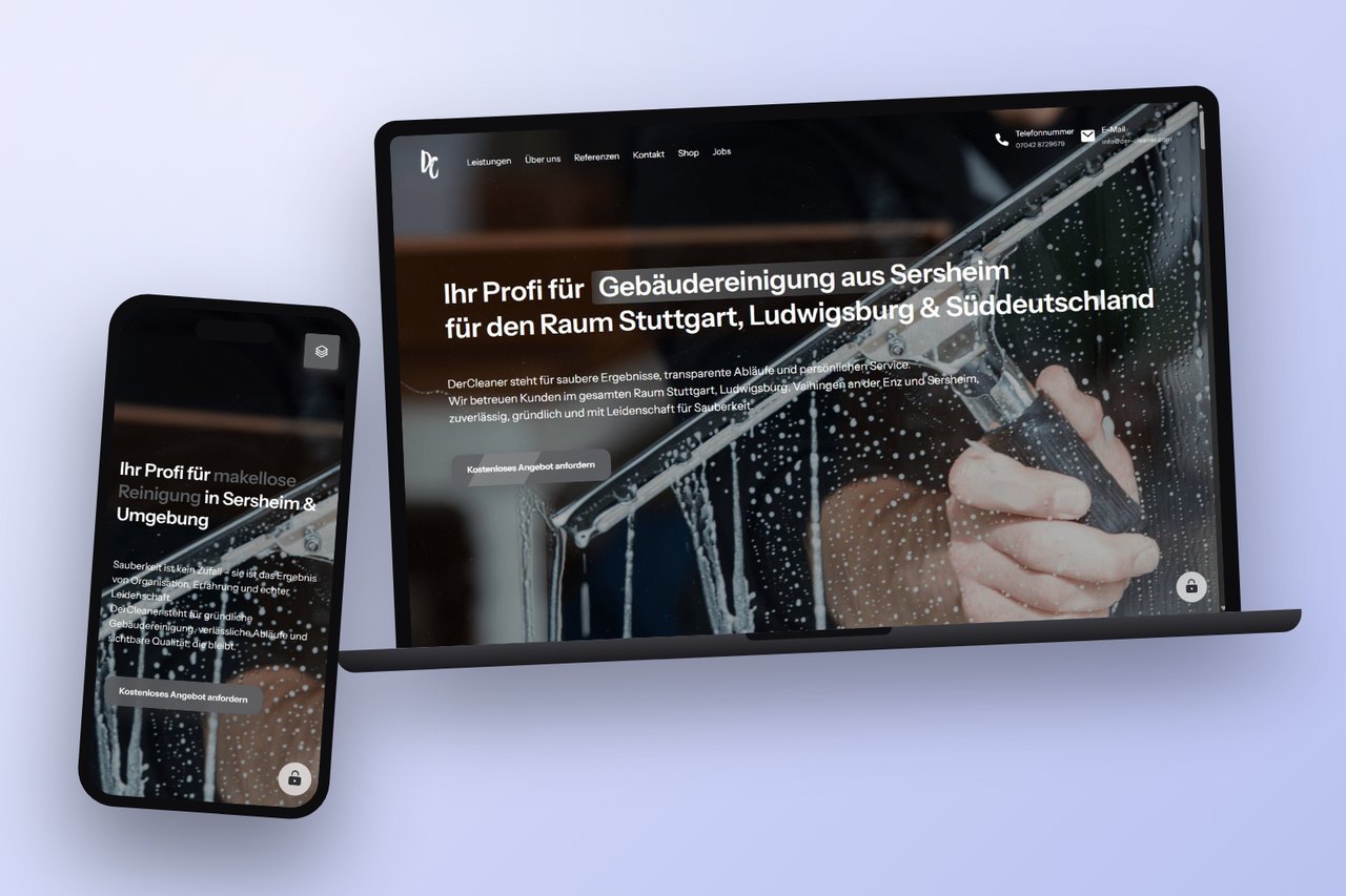 Website von DerCleaner aus Sersheim