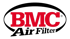 Rotes "BMC" Logo mit dem Wort "Air Filter" darunter, alles umrahmt von einer schwarzen Ellipse.