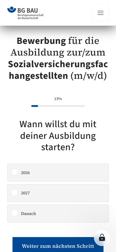 Fragefunnel der BG BAU Süd