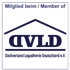 Logo: "Mitglied beim / Member of" über stilisiertem Dach mit "DVLFD" und "Dachverband Legasthenie Deutschland e.V."