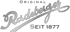 Silbernes Logo auf grünem Hintergrund mit den Schriftzügen „ORIGINAL“, „Radeberger“ und „SEIT 1877“.