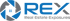 REX Real Estate Exposures logo with a house icon inside a camera aperture.