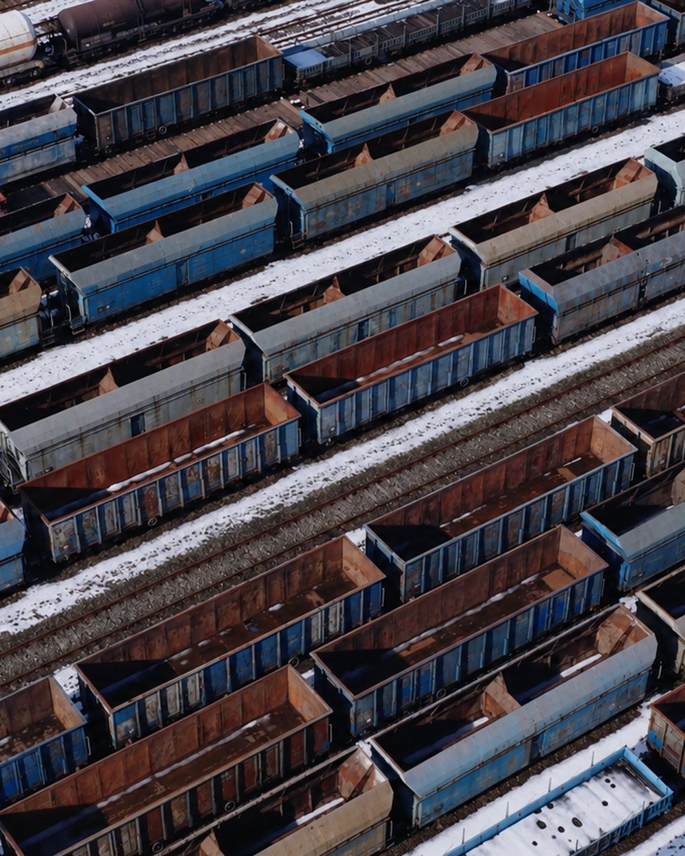 Container auf der Schiene