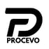 Weißes stilisiertes "PD"-Logo über dem Wort "PROCEVO" auf schwarzem Hintergrund.
