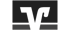 Schwarzes Logo der Volksbanken Raiffeisenbanken, bestehend aus einem stilisierten V auf grauem Hintergrund.