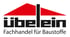 Logo von Übelein Fachhandel für Baustoffe mit einem roten Dachsymbol.