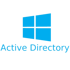 Blaues Windows-Logo über dem Text "Active Directory" auf dunkelgrünem Hintergrund.