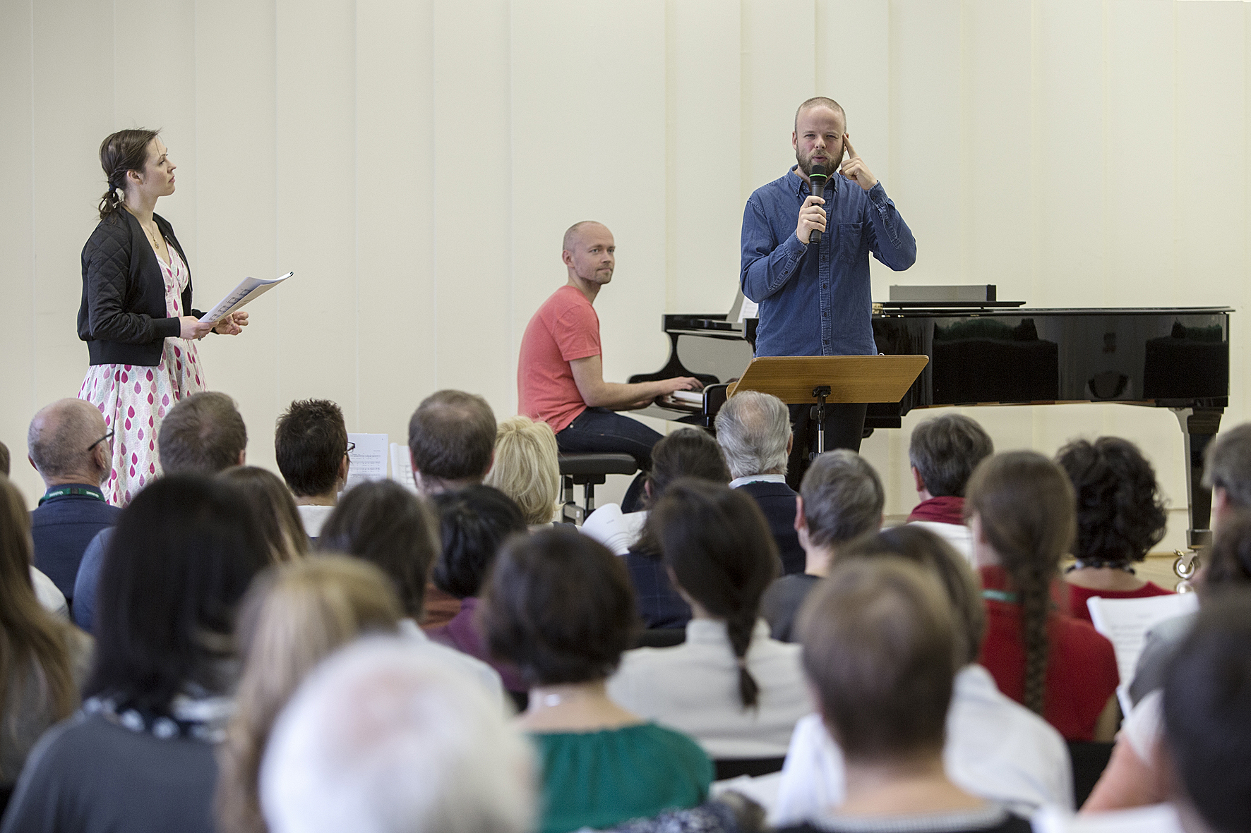 The Real Group leading their ensemble workshop at the Reiterkaserne, Voices of Spirit 2017, Graz