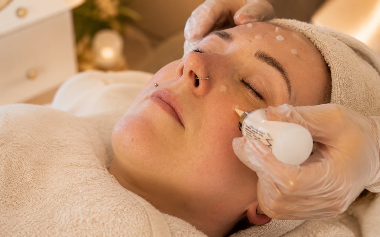 Frau mit natürlich ebenmäßig wirkendem Teint vor einem BB Glow Facial bei SWON in Pforzheim