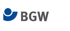 Logo der BGW mit blauem Symbol links und grauem Text rechts auf weißem Hintergrund.