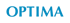 Das Wort "OPTIMA" in blauen Großbuchstaben.
