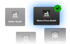 Digitale Firmenkarten mit Icons, wobei „Meine Firma GmbH“ durch einen grünen Haken als ausgewählt markiert ist.