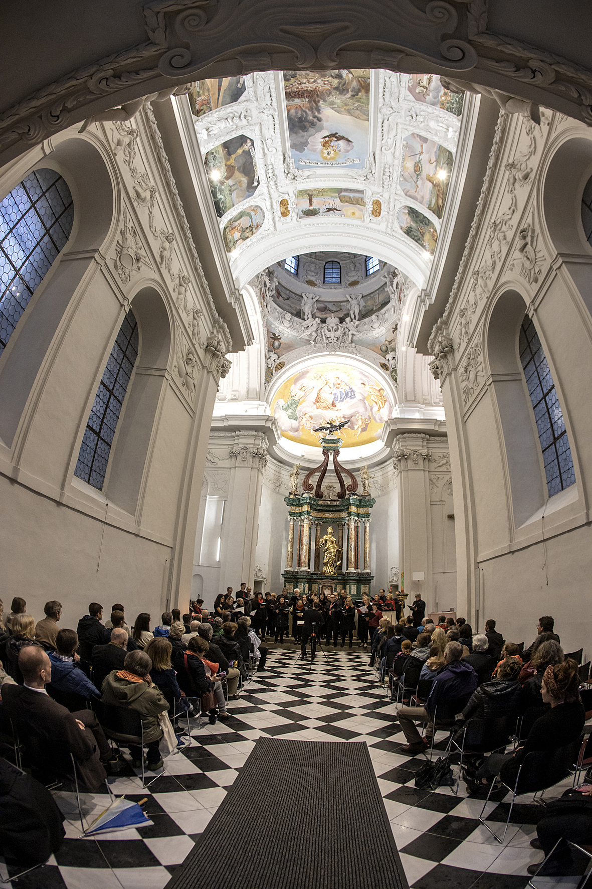 The choir mondo musicale Graz singing in the Mausoleum at the Long Night of Choirs, Voices of Spirit 2019, Graz