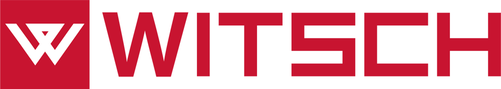 Rotes "W" Logo und der Text "WITSCH" auf grünem Hintergrund.