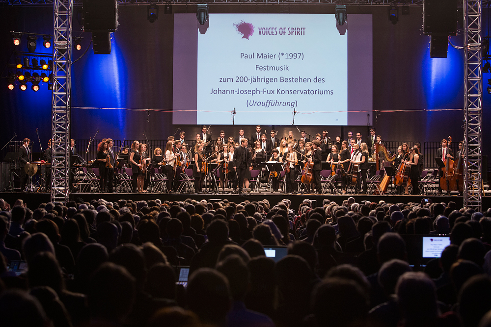 Choirs and orchestra of the Johann Joseph Fux Konservatorium at the matinee Sounds of Heaven, Voices of Spirit 2015, Graz