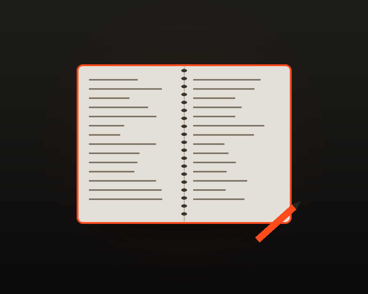Handschriftliche Notizen auf einem Tisch