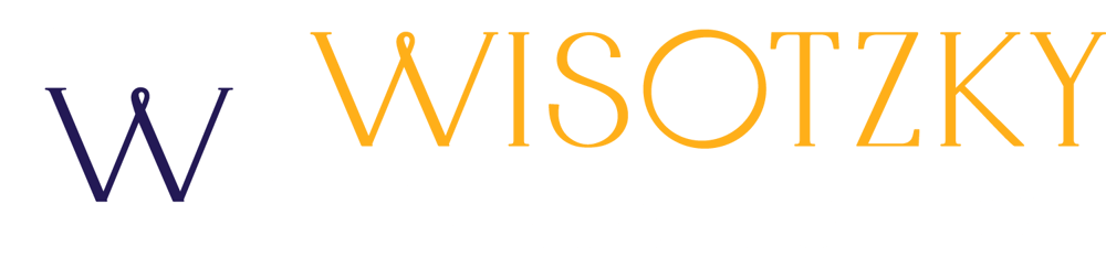 Logo: Weißes "W" in blauem Kreis, daneben oranger Text "WISOTZKY", darunter weißer Text "LEADERS-LOUNGE".