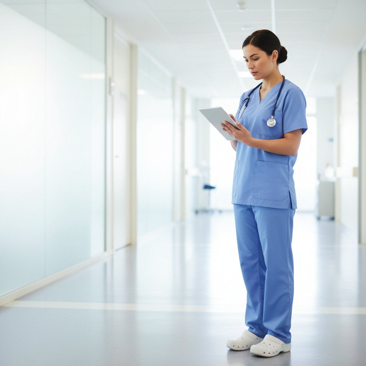 Nurse with tablet