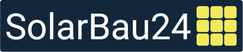 SolarBau24 Aus Marburg für Mittelhessen Logo mit gelben Quadraten.