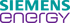 Das Siemens Energy Logo zeigt „SIEMENS“ in Türkis und „energy“ in Lila auf grünem Hintergrund.