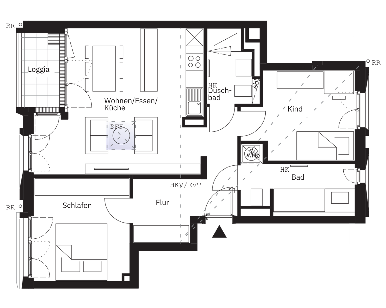 Grundriss Wohnung 18 / WE 08