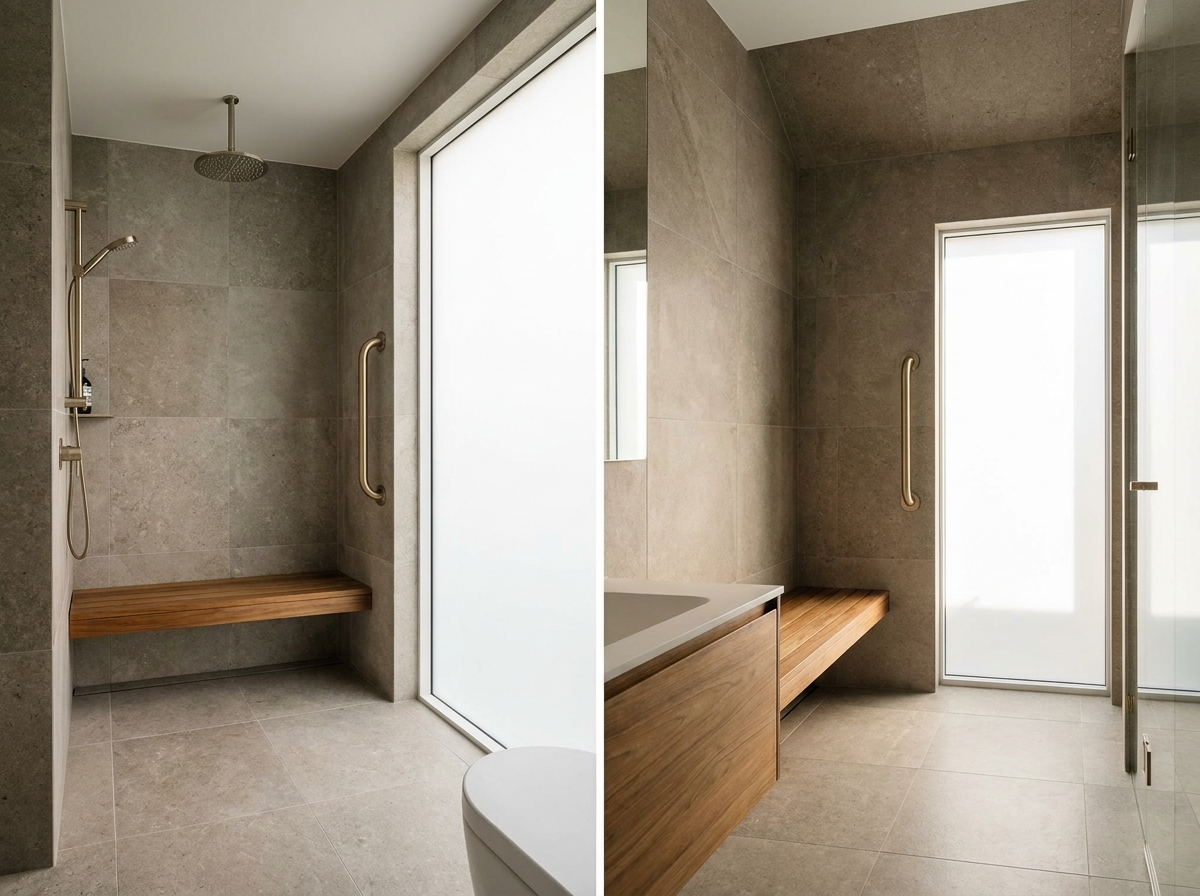 Barrierefreies Bad mit bodengleicher Dusche