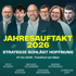 Sechs Personen lächeln; Text: JAHRESAUFTAKT 2026, STRATEGIE SCHLÄGT HOFFNUNG, 07.02.2026 - Frankfurt am Main.