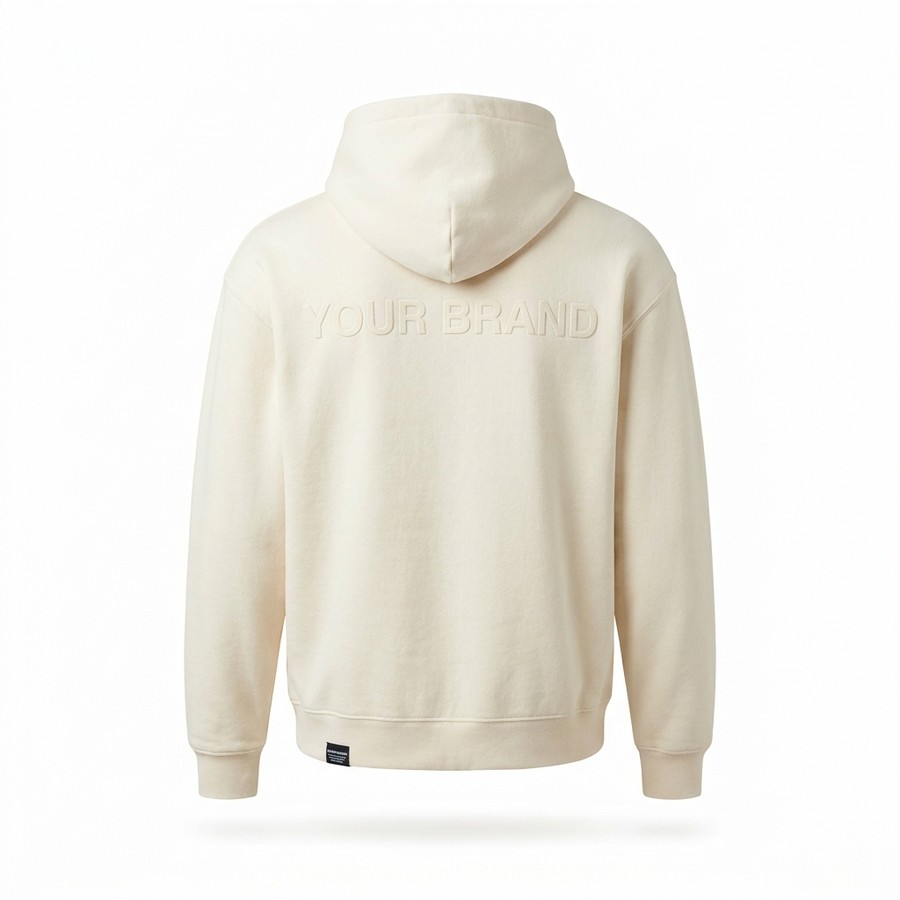 Hoodie in Creme mit Prägung