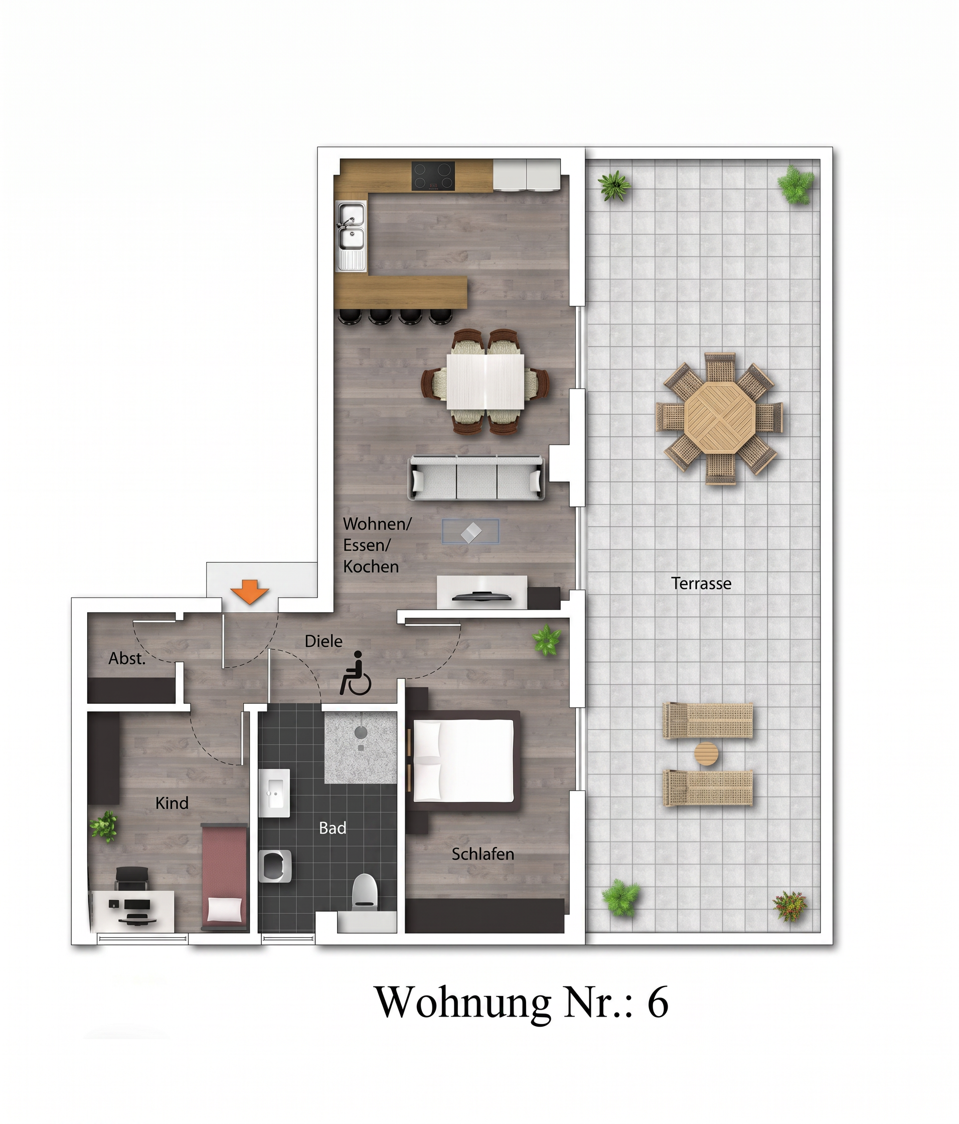 Grundriss Wohnung 6